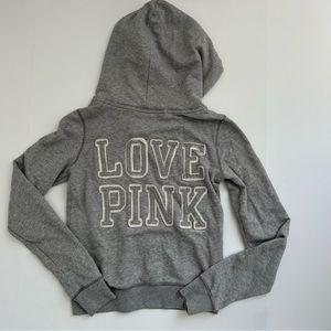 Victoria's Secret PINK Full Zip Grey Hoodie Size S